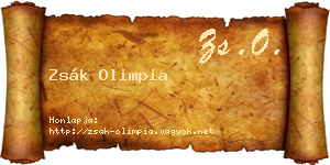 Zsák Olimpia névjegykártya